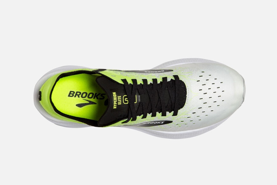 Brooks Running Shoes Mens White/Black - Hyperion Elite 2 Spikes - 3528-YERQC